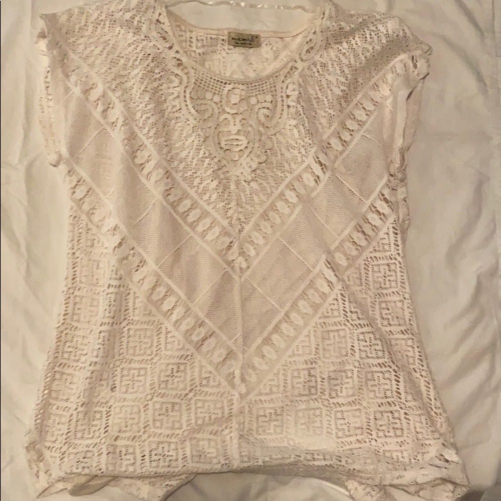 Lace shirt with tank top underneath